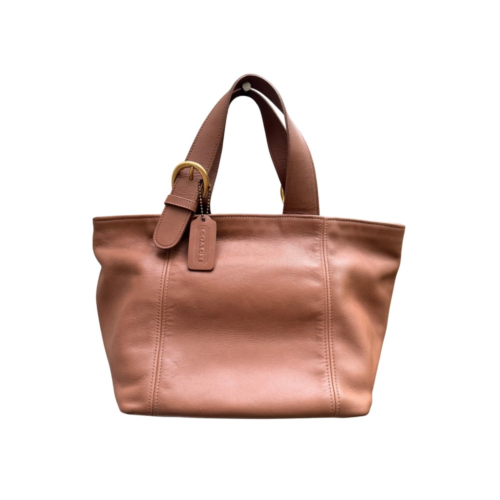Coach Soho Small Tote Bag 4133 Ginger Brown Leather Vintage Brass Buckle